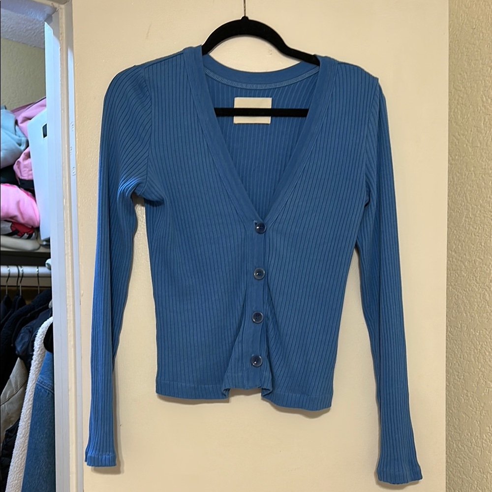 Citizens Of Humanity Sky Blue Ribbed Top